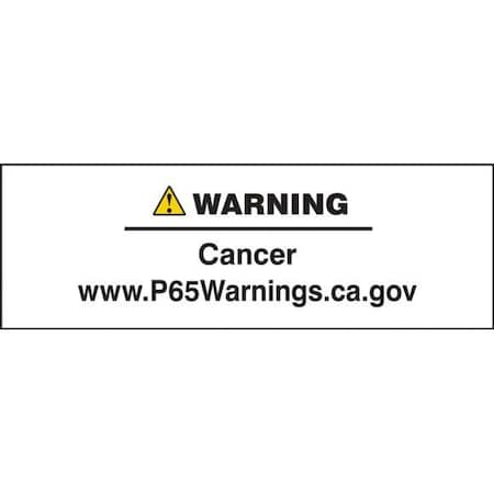 Accuform PROP 65 LABEL CANCER 5 X 15 LCAW620PSK LCAW620PSK